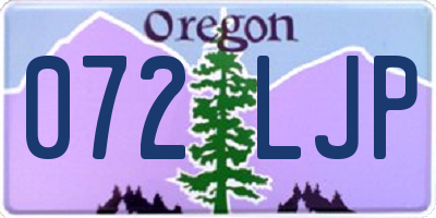 OR license plate 072LJP