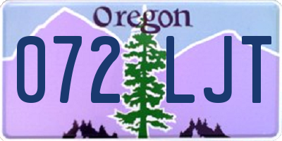 OR license plate 072LJT