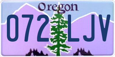 OR license plate 072LJV