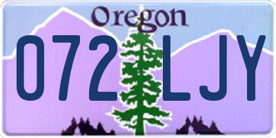OR license plate 072LJY
