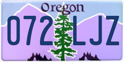 OR license plate 072LJZ