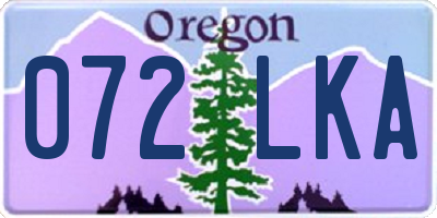 OR license plate 072LKA