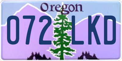 OR license plate 072LKD