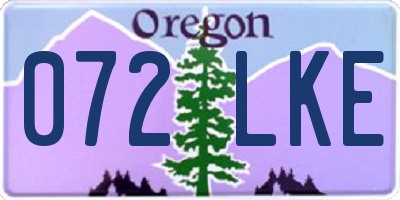 OR license plate 072LKE