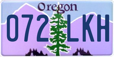 OR license plate 072LKH