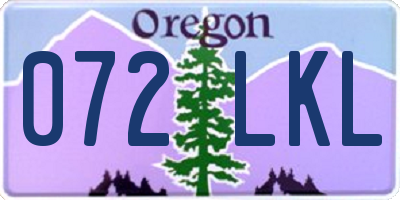 OR license plate 072LKL