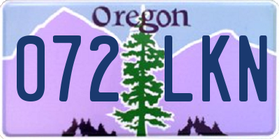OR license plate 072LKN