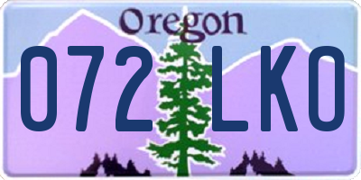 OR license plate 072LKO