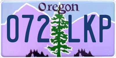OR license plate 072LKP