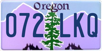 OR license plate 072LKQ