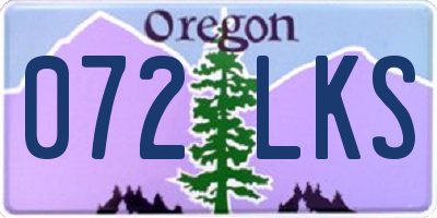 OR license plate 072LKS