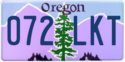 OR license plate 072LKT