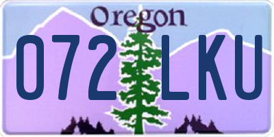 OR license plate 072LKU