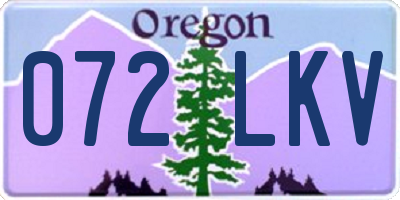 OR license plate 072LKV