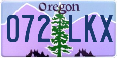 OR license plate 072LKX