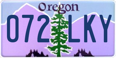 OR license plate 072LKY