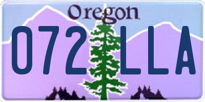 OR license plate 072LLA