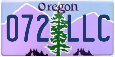 OR license plate 072LLC
