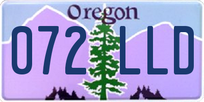 OR license plate 072LLD