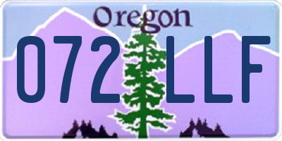 OR license plate 072LLF