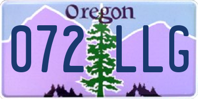 OR license plate 072LLG