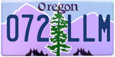 OR license plate 072LLM