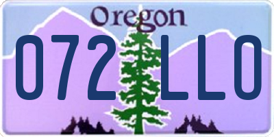 OR license plate 072LLO