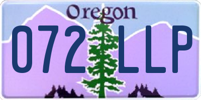 OR license plate 072LLP