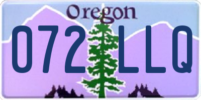 OR license plate 072LLQ