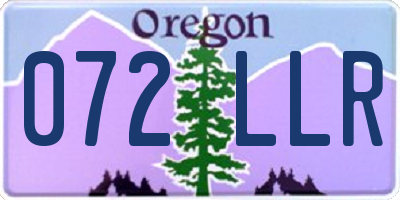 OR license plate 072LLR
