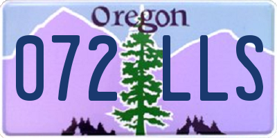 OR license plate 072LLS