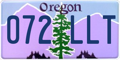 OR license plate 072LLT