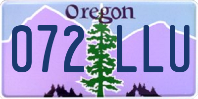 OR license plate 072LLU