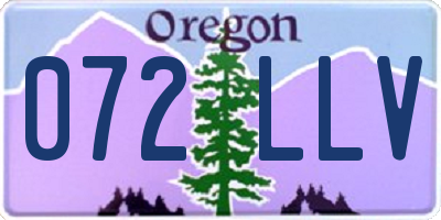 OR license plate 072LLV