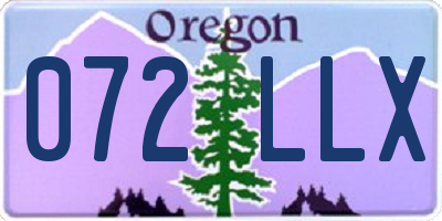 OR license plate 072LLX