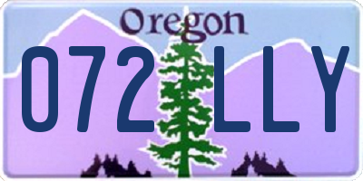 OR license plate 072LLY