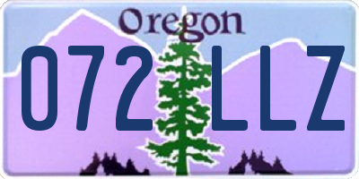 OR license plate 072LLZ