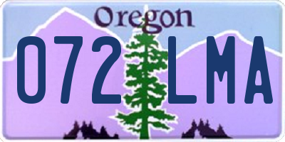 OR license plate 072LMA