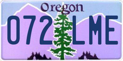 OR license plate 072LME