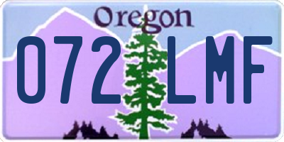 OR license plate 072LMF