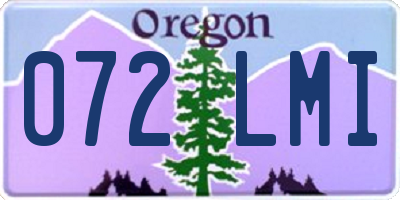 OR license plate 072LMI