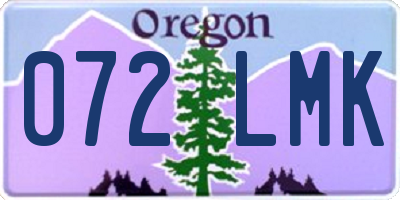 OR license plate 072LMK