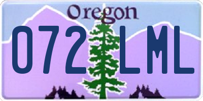 OR license plate 072LML