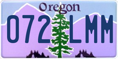 OR license plate 072LMM