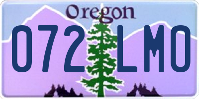OR license plate 072LMO