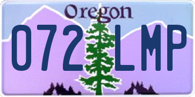OR license plate 072LMP