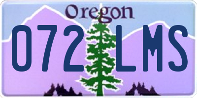 OR license plate 072LMS
