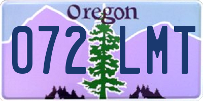 OR license plate 072LMT