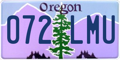 OR license plate 072LMU