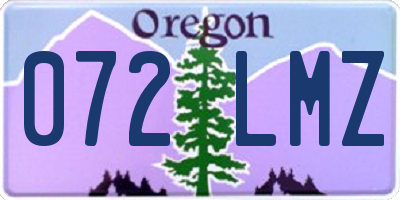 OR license plate 072LMZ